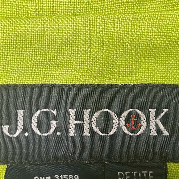 J G Hook green linen jacket, 8 petite - Picture 2 of 14